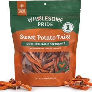 Wholesome Pride Pet Treats Sweet Potato Fries All-Natural Single Ingredient Dog Treats, 16-oz bag