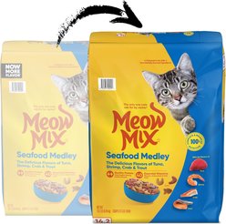 Meow Mix Seafood Medley Dry Cat Food, 14.2-lb bag slide 2 of 8