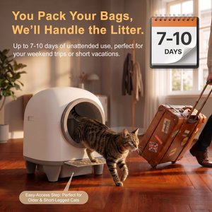 WARCAT Automatic Self-Cleaning Cat Litter Box, Gray, 90-L