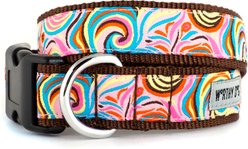The Worthy Dog Swirly Adjustable Dog Collar, Pink, Small: 8 to 14-in neck, 5/8-in wide