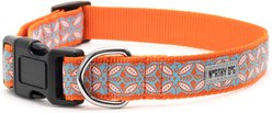 The Worthy Dog Stamp Print Adjustable Dog Collar, Coral, Small: 8 to 14-in neck, 5/8-in wide slide 2 of 3