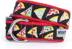 The Worthy Dog Pizza Adjustable Dog Collar, Black, X-Large: 17 to 23-in neck, 1-in wide