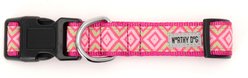 The Worthy Dog Graphic Diamond Adjustable Dog Collar, Pink, Small: 8 to 14-in neck, 5/8-in wide slide 2 of 3
