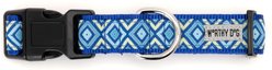The Worthy Dog Graphic Diamond Adjustable Dog Collar, Blue, Medium: 11 to 17-in neck, 1-in wide slide 2 of 3