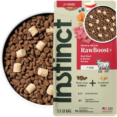 Instinct Instinct RawBoost Whole Grain Real Beef & Barley Recipe Dry Dog Food, 3.5-lb bag