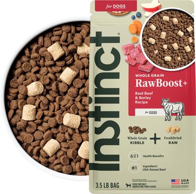 Instinct RawBoost Whole Grain Real Beef & Barley Recipe Dry Dog Food, 3.5-lb bag
