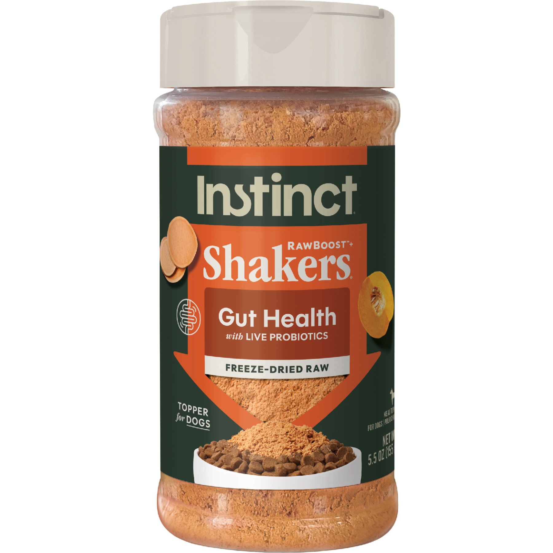 Instinct RawBoost Shakers Gut Health Chicken Recipe Grain-Free Freeze-Dried Dog Food Topper, 5.5-oz bottle