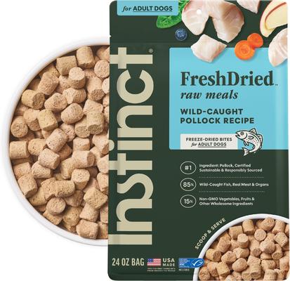 Instinct FreshDried Bites Grain-Free Wild-Caught Alaskan Pollock Recipe Dog Food, 24-oz bag