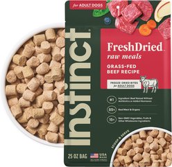 Instinct FreshDried Bites Real Beef Recipe Grain-Free Adult Freeze-Dried Dog Food, 25-oz bag