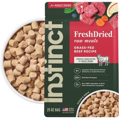 Instinct Instinct FreshDried Bites Real Beef Recipe Grain-Free Adult Freeze-Dried Dog Food, 50-oz bundle