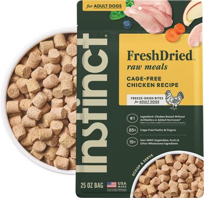 Instinct FreshDried Bites Cage-Free Chicken Recipe Grain-Free Adult Freeze-Dried Dog Food, 25-oz bag