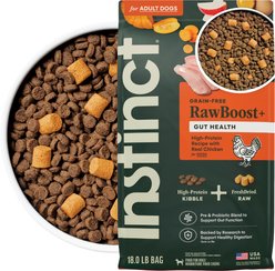 Instinct RawBoost Adult High Protein Grain-Free Gut Health Recipe Dry Dog Food, 18-lb bag
