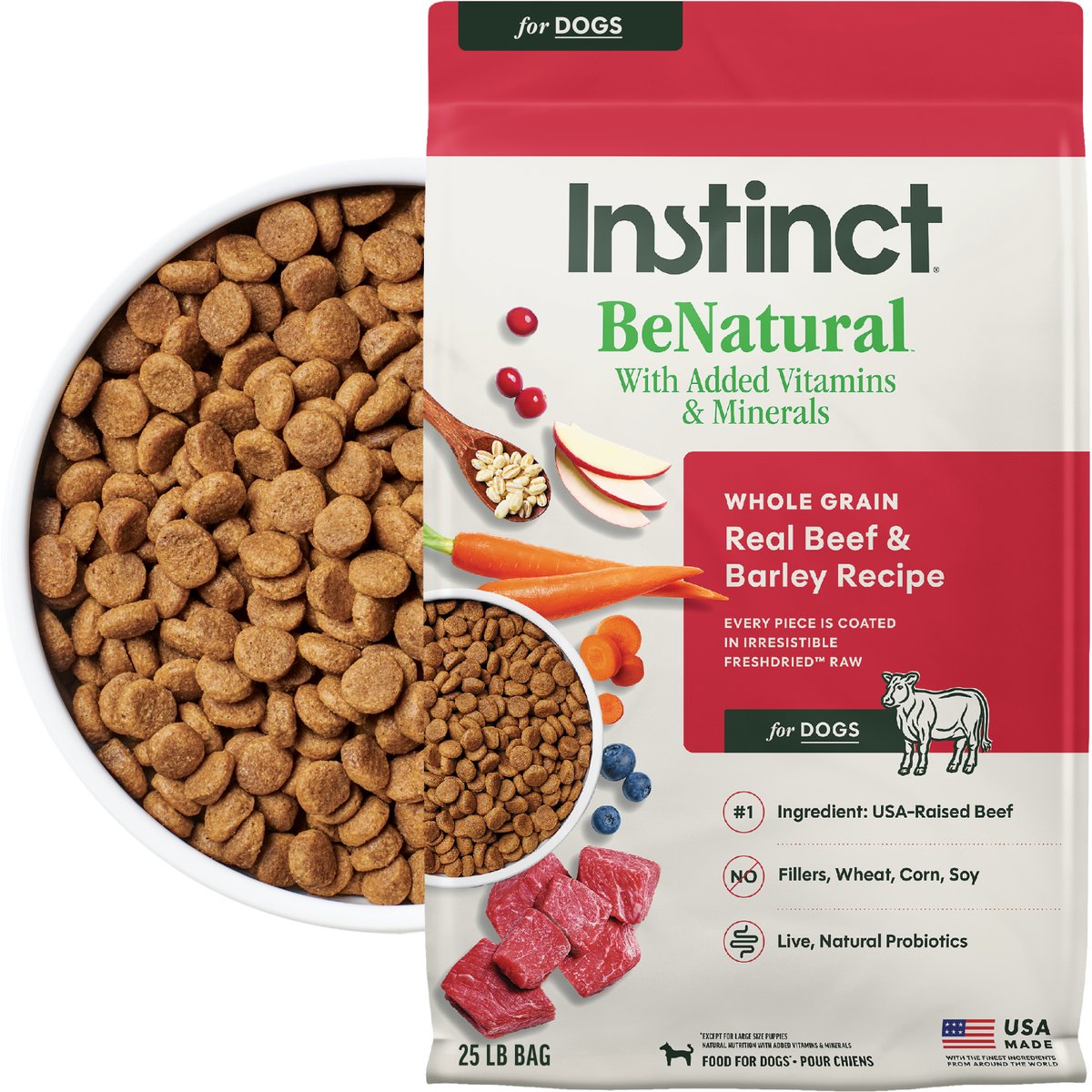 Instinct BeNatural Adult Real Beef & Barley Recipe Dry Dog Food, 25-lb bag