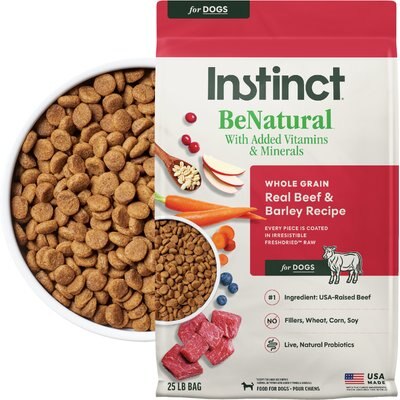 Instinct Instinct BeNatural Adult Real Beef & Barley Recipe Dry Dog Food, 25-lb bag
