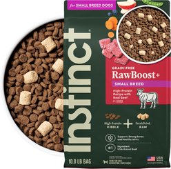 Instinct RawBoost Small Breed Adult High Protein Grain-Free Real Beef Recipe Dry Dog Food, 10-lb bag