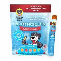 Brutus Broth Brothcicles Turkey Bone Broth Flavor with Superfoods for Hydration Dog Wet Food Topper, 2-oz pouch, case of 6