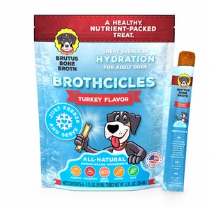 Brutus Broth Brothcicles Turkey Bone Broth Flavor with Superfoods for Hydration Dog Wet Food Topper, 2-oz pouch, case of 6
