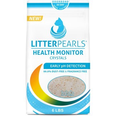 Litter Pearls Litter Pearls New Health Monitor Micro Crystals Unscented Non-Clumping Cat Litter with Early pH Detection, 6-lb bag