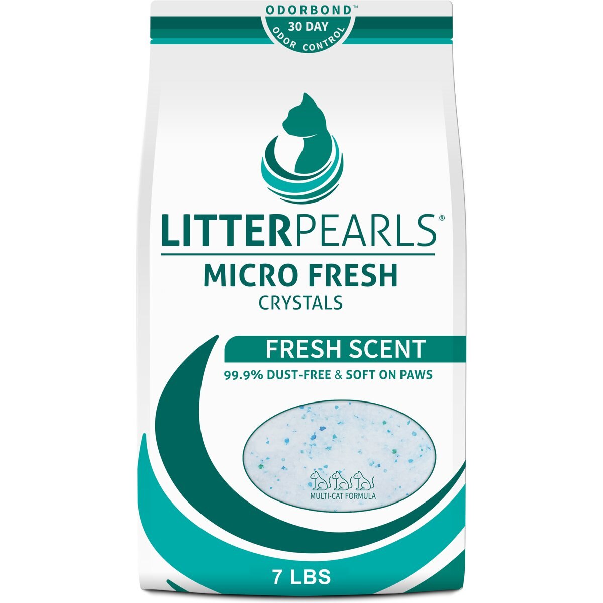 Litter Pearls Micro Fresh Scented Non-Clumping Crystal Cat Litter with Odorbond, 7-lb bag