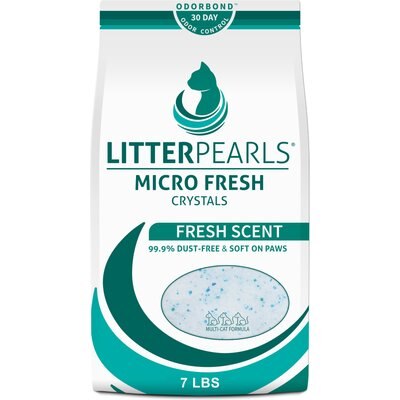 Litter Pearls Litter Pearls Micro Fresh Scented Non-Clumping Crystal Cat Litter with Odorbond, 7-lb bag