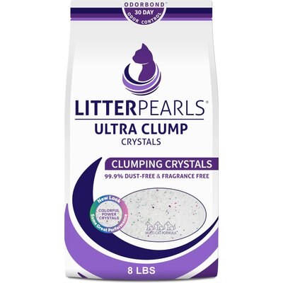 Litter Pearls Litter Pearls Ultra Clump Unscented Clumping Micro Crystal Cat Litter with Odorbond, 8-lb bag