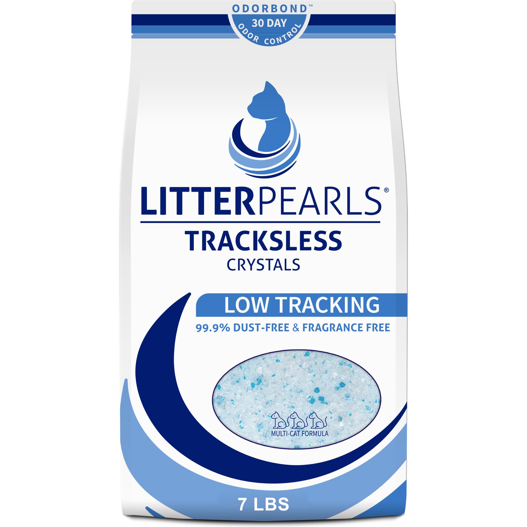 Litter Pearls Tracksless Unscented Non-Clumping Crystal Cat Litter, 7-lb bag