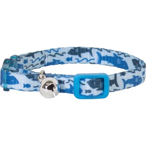 Li'l Pals Adjustable Breakaway Kitten Collar, Blue Shark