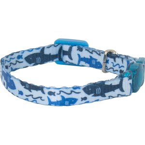 Li'l Pals Adjustable Breakaway Kitten Collar, Blue Shark