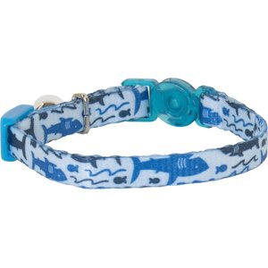 Li'l Pals Adjustable Breakaway Kitten Collar, Blue Shark