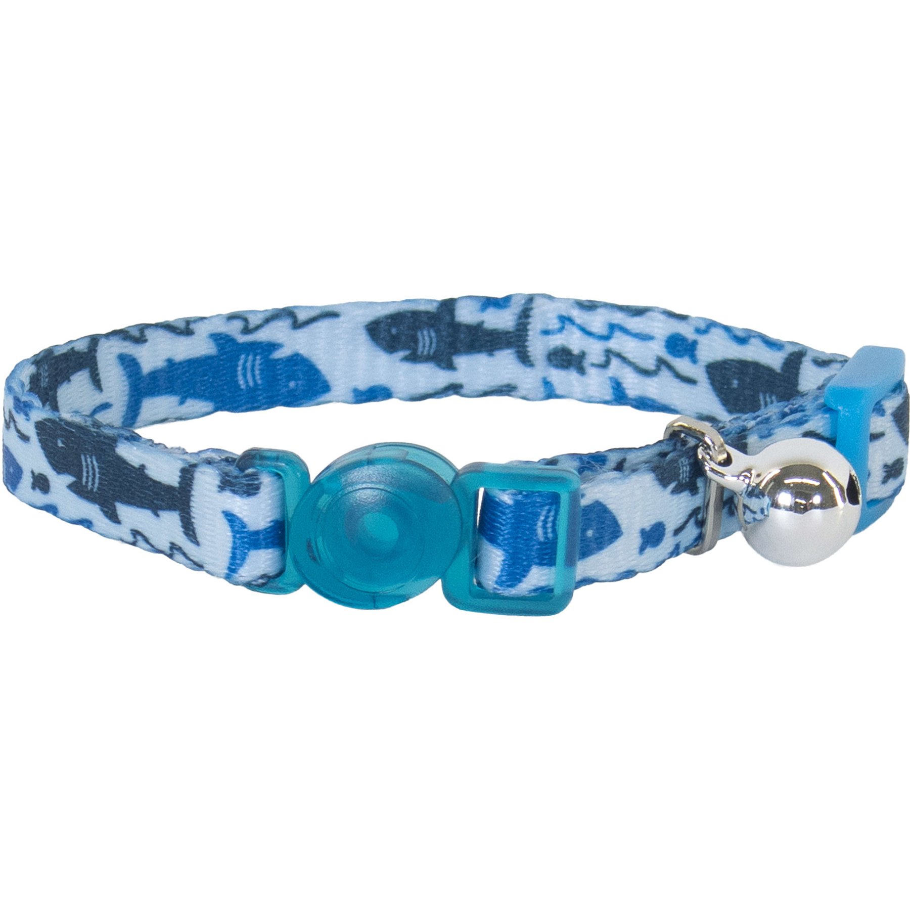 Li'l Pals Adjustable Breakaway Kitten Collar, Blue Shark