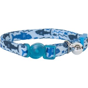 Li'l Pals Adjustable Breakaway Kitten Collar, Blue Shark