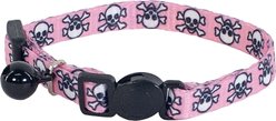 Li'l Pals Adjustable Breakaway Kitten Collar, Pink Skulls