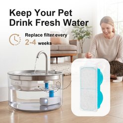 Casfuy PWB-004 Glass Cat Water Fountain Replacement Filters & Sponges, 6 count slide 2 of 5