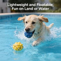 Potaroma Spiky E-TPU Bouncy Exercise Balls Dog Toy, Blue/Yellow, 2 count slide 2 of 7