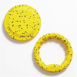 Potaroma ETPU Outdoor Interactive Exercise Tug Ring & Flying Disc Set Dog Toy, Yellow, 2 count