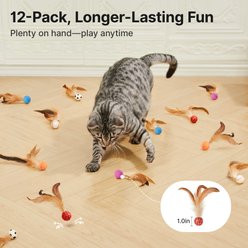 Potaroma Feather Chase & Fetch Ball Cat Chew Toy, Multicolor, 12 count slide 2 of 7