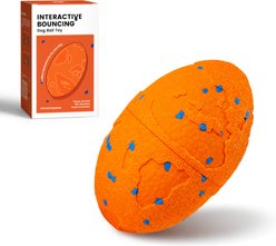 Potaroma Football-shaped Interactive Ball Dog Toy with Sound & Vibration, Orange