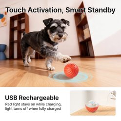 Potaroma Plush Sea Urchin Automatic Dog Ball Toy, Orange slide 2 of 7