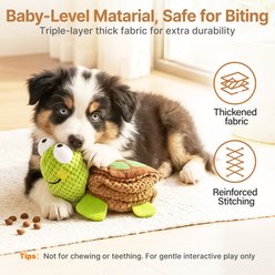 Potaroma Snuffle Mat Interactive Turtle with Squeaker & Crinkle Paper Puzzle & Treat Dispensing Dog Chew Toy, Multicolor slide 2 of 6