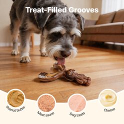 Potaroma Beef Flavored Tough Bunny & Crab Exercise Dog Chew Toy, Brown, 2 count slide 2 of 9