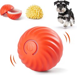 Potaroma Plush Sea Urchin Automatic Dog Ball Toy, Orange