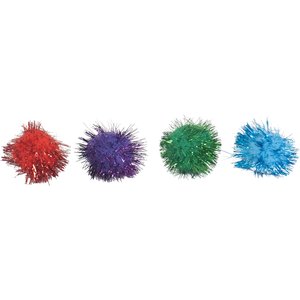 Turbo Glitter Pom Pom Ball Cat Toy, 4 count
