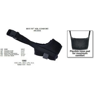 Coastal Pet Products Best Fit Adjustable Comfort Dog Muzzle, Black, Large