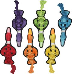 Multipet Cross-Ropes Squeaky Plush Duck Dog Toy, Color Varies, 1 count slide 2 of 2