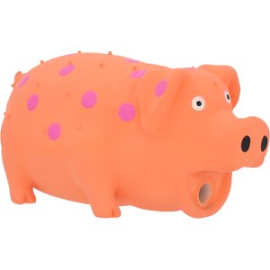 Multipet Latex Polka Dot Globlet Squeaky Pig Dog Toy, Color Varies, 9-in, 1 count