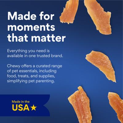 Show full view: Chewy Made Limited Ingredient Chicken Jerky Natural Grain-Free Dog Treats (FORMERLY AMERICAN JOURNEY), 6.5-oz bag slide 8 of 9