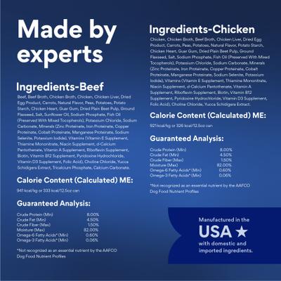 Show full view: Chewy Made Stews Poultry & Beef Variety Pack Grain-Free Canned Dog Food (FORMERLY AMERICAN JOURNEY), 12.5-oz can, case of 12 slide 8 of 9