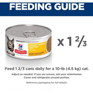 Hill's Science Diet Adult Urinary Hairball Control Savory Chicken Entree Wet Cat Food, 5.5-oz can, case of 24