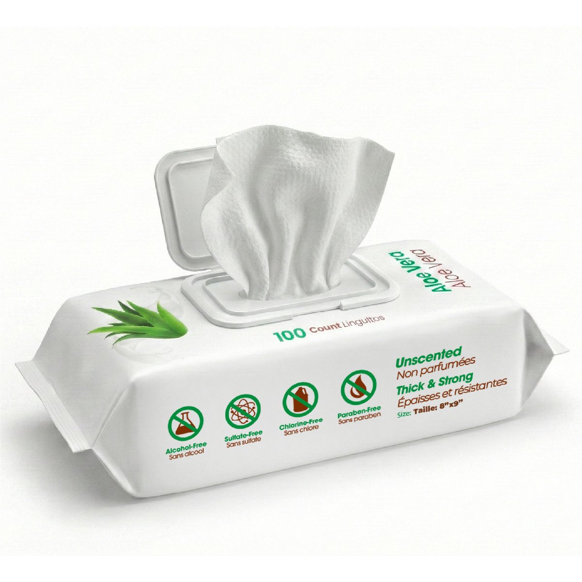 Best Pet Supplies Aloe Vera Unscented Dog & Cat Grooming Wipes, 100 count