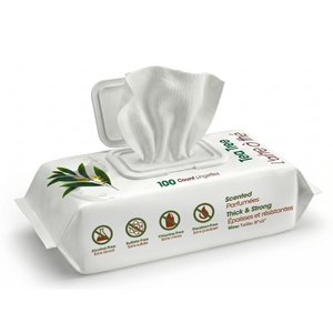 Best Pet Supplies Tea Tree-Scented Cleansing Cat & Dog Grooming Wipes, 100 count